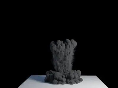 Realistic Dirt Smoke Explosion Simulation Low-poly 3D model