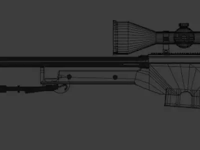 Sniper rifle AWP Low-poly 3D model