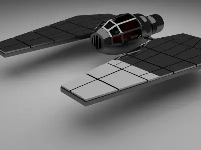 Spacecraft star wars Low-poly 3D model