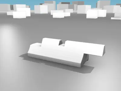 White and Red Road Traffic Barriers - Part 6 - Low-poly 3D model