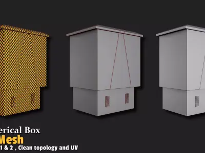 6 Electrical Box Base Mesh Collection Vol 01 Low-poly 3D model