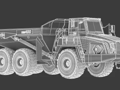 Komatsu HM400-5 Articulated Dump Truck Dirty 3D model