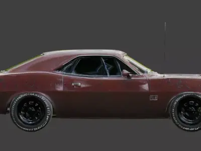 Demonic Blood-Red Haunted Muscle Car 3D Model Low-poly 3D model