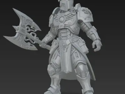 3D Printable Armored Sentinel Mighty Warrior Figure  3D model