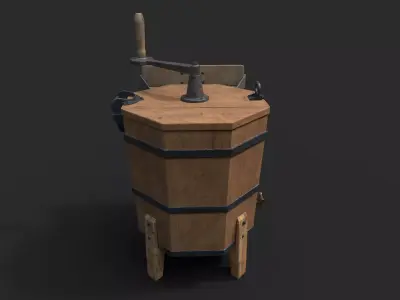 WOODEN WASHING MACHINE 3D model