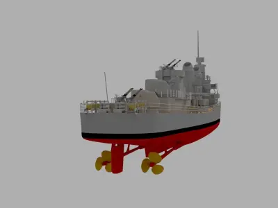 USS Fletcher DD-445 Destroyer  3D model