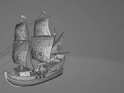 Pirate Ship 7 Low-poly 3D model
