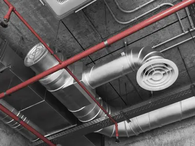 Industrial ceiling  Ventilation system  3D model