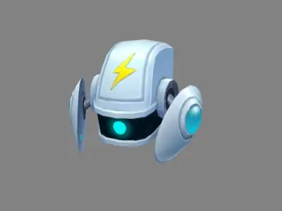 Cartoon Robot - Drone - UAV Low-poly 3D model