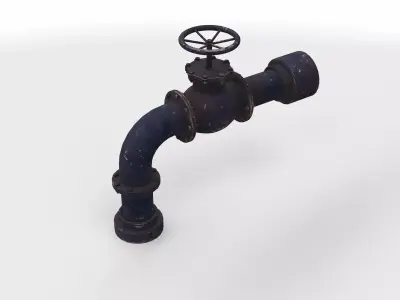 gas water pipe 01 3D model