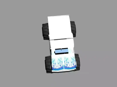 Monster Truck blue and white Free 3D model