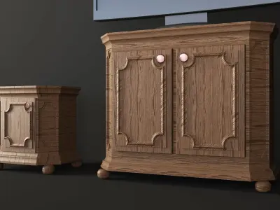Nightstand drawer dresser TV classic vintage antique 3D model