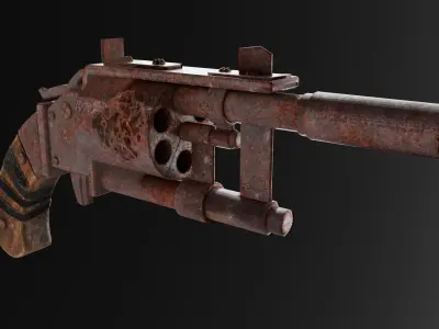 Rusty Pipe Revolver  3D model
