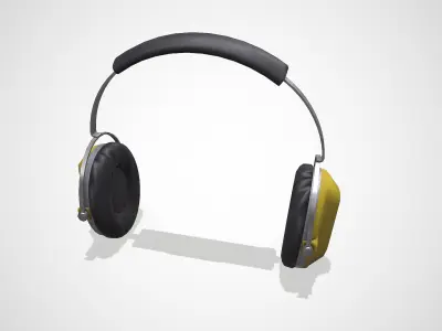 Old Vintage Construction Headphones Low-poly PBR Low-poly 3D model