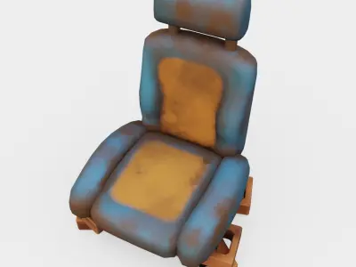 Car seat Low-poly 3D model by VanessaAraujo