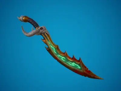 Stylized axe Low-poly 3D model