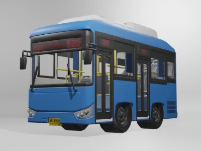 Thai NGV Bus Cartoon 3D model 3D model