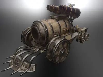 Steampunk Char Low-poly 3D model