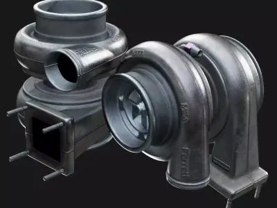 Turbocharger Low-poly 3D model