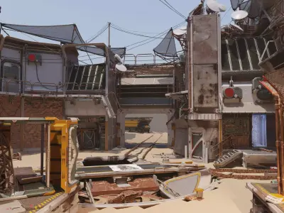 Sci Fi wasteland base 3D model