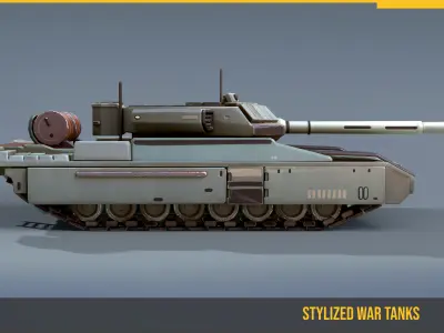 Stylized Tank T90 Low-poly 3D model