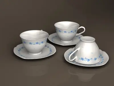 Tea Cup with Plate 3D model