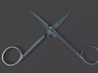 Dirty scissors Low-poly 3D model
