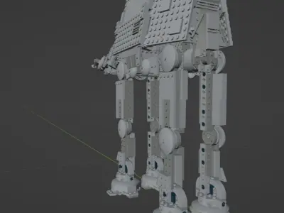 LEGO Star Wars AT-AT with armature 3D model
