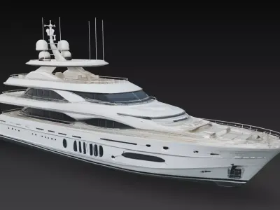 Luxury Mega Superyacht Modern Yacht Vessel 3D print model