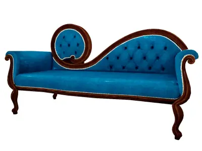 Sofa lowpoly gameplay ready art nouveau Low-poly 3D model