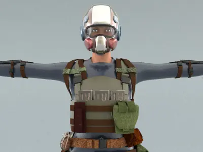 laos Game Female Soldier 3D model