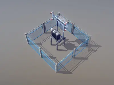 Railway RW Power Station Low-poly 3D model