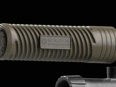 Manta Suppressor Cover V2 Low-poly 3D model