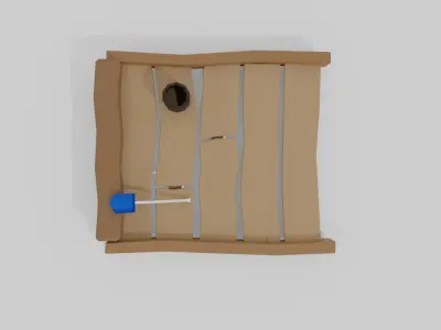 WOODEN - RAFT Free low-poly 3D model
