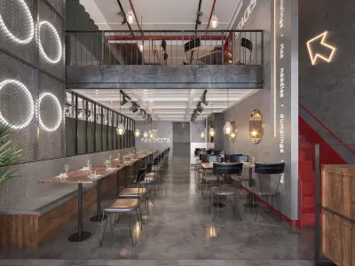 Industrial  restaurant 3D model
