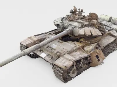 Russian T-90 tank destroyed by Ukrainian army 3D model purchase