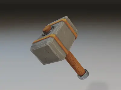 Stylized Hammer Free low-poly 3D model