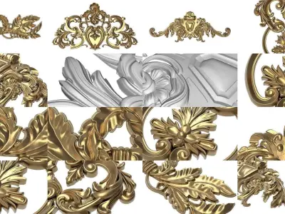 20 decorative pattern set ready for 3D printing 3D Model Pack