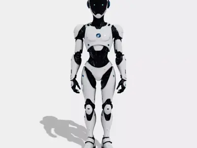 Humanoid Robot Character 8 Low-poly 3D model