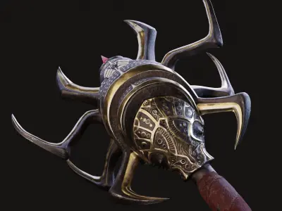 Dark Mage Staff  Low-poly 3D model