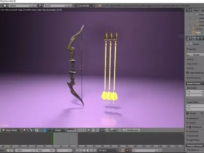Hunting Bow Low-poly 3D model purchase