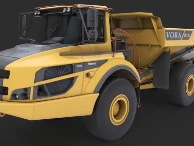 Generic Articulated Mining Truck 04 All PBR Unity UE Textures Low-poly 3D model