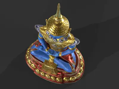  Painted Buddha Statue 