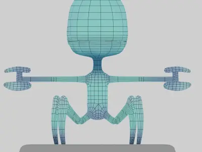 Alien cartoon   Low-poly 3D model
