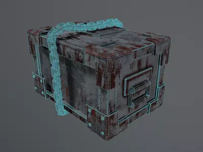 Scrap Metal Ammo Box - Post-Apocalyptic Low-poly 3D model