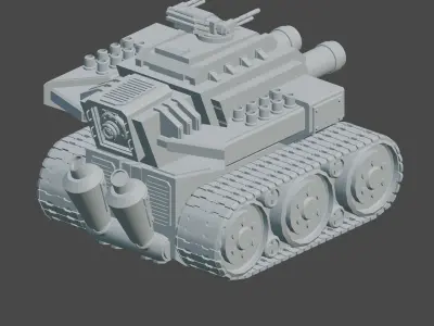 Low Poly Tank 3D model by serkad3d