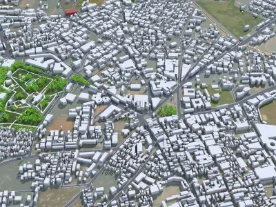 Hubli Dharwad Karnataka 20km AI Low-poly 3D model