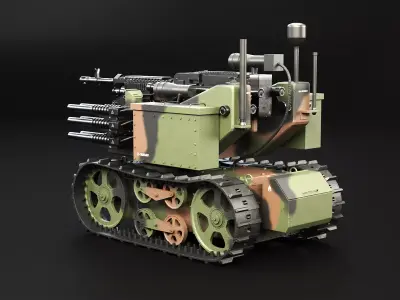 Military Tracked Robot Camo 3D model