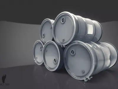 Steel Drum Barrels 3D model