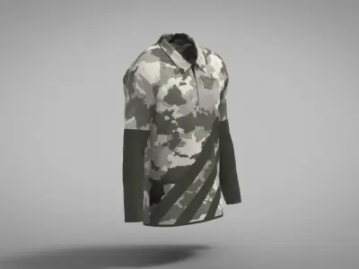 Military Outfit - T-shirt Low-poly 3D model 28